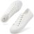 hash bubbie White Sneakers for Women, Canvas Lace Up Casual Shoes