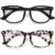 WOWSUN Unisex Stylish Nerd Non-prescription Glasses, 2 Pack Clear Lens