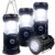 XTAUTO Collapsible Portable LED Camping Lantern, 4-Pack (Solar + USB Rechargeable)